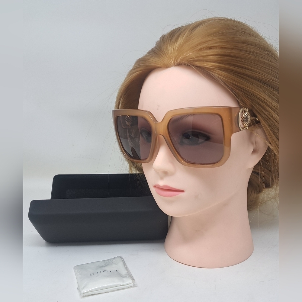 NWT Gucci Women's Sunglasses Horsebit Oversized Square GG3713/S 56mm 56-17-120